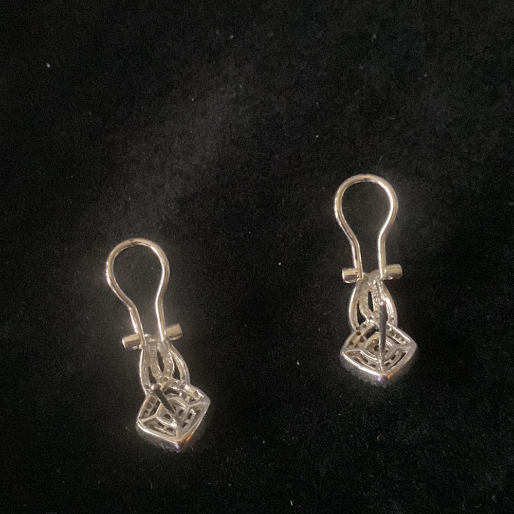 EUC Beautiful Earrings Stamped 925 with Black and White Diamonds - Picture 5 of 10